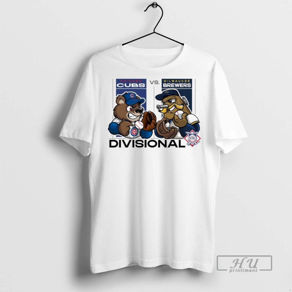 Trending Chicago Cubs Vs Milwaukee Brewers 2025 Mlb National League Divisional Round Mascots Graphic Tee