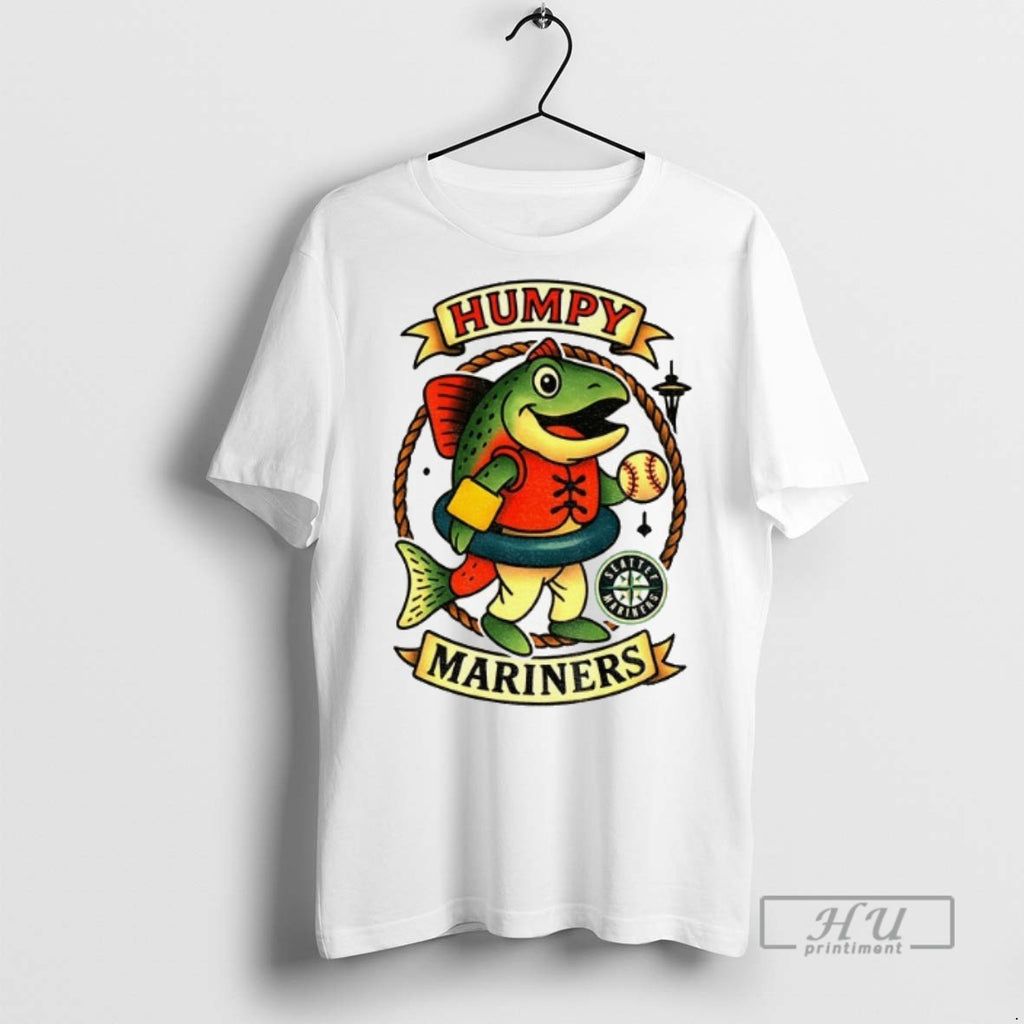 Trending Humpy Salmon Mascot Seattle Mariners Mlb Baseball Mlb Baseball 2025 Graphic Tee Shirt