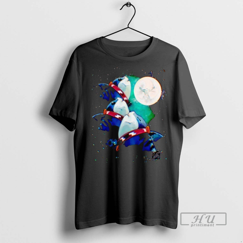 Trending Jeff The Land Shark Under The Moon Graphic Tee Shirt Sweatshirt Hoodies