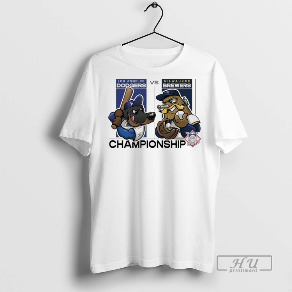 Trending Los Angeles Dodgers Vs Milwaukee Brewers 2025 Nlcs Matchups Mascot Graphic Tee Shirt