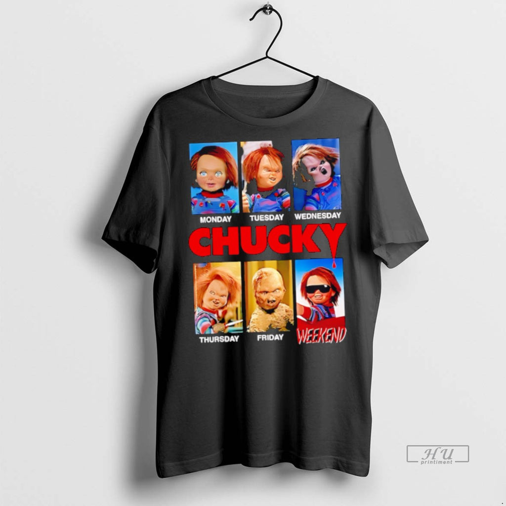 Trending Monday Tuesday Thursday Friday Weekend Chucky Doll Movie Wall Art Graphic Tee Shirt Sweater