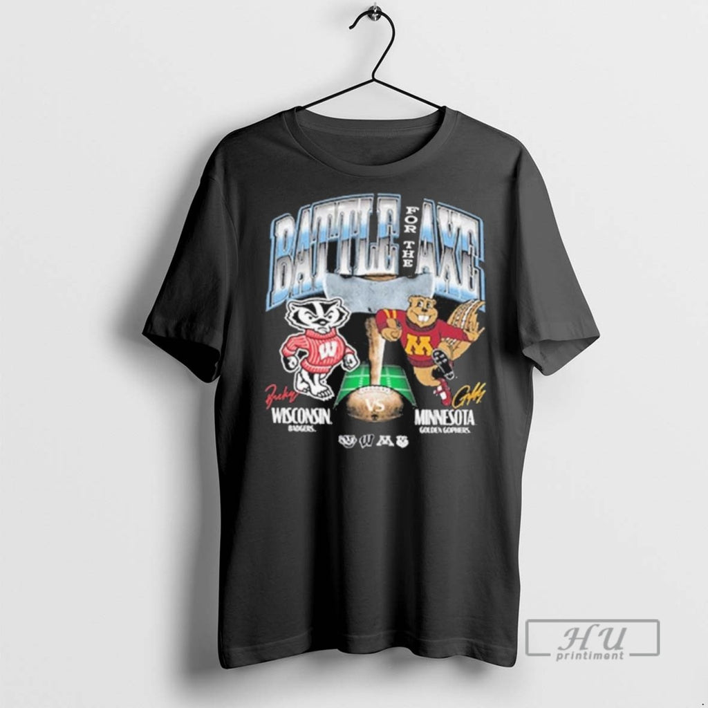 Trending Wisconsin Badgers Vs Minnesota Golden Gophers Battle For The Axe Franklin Graphic Tee Shirts