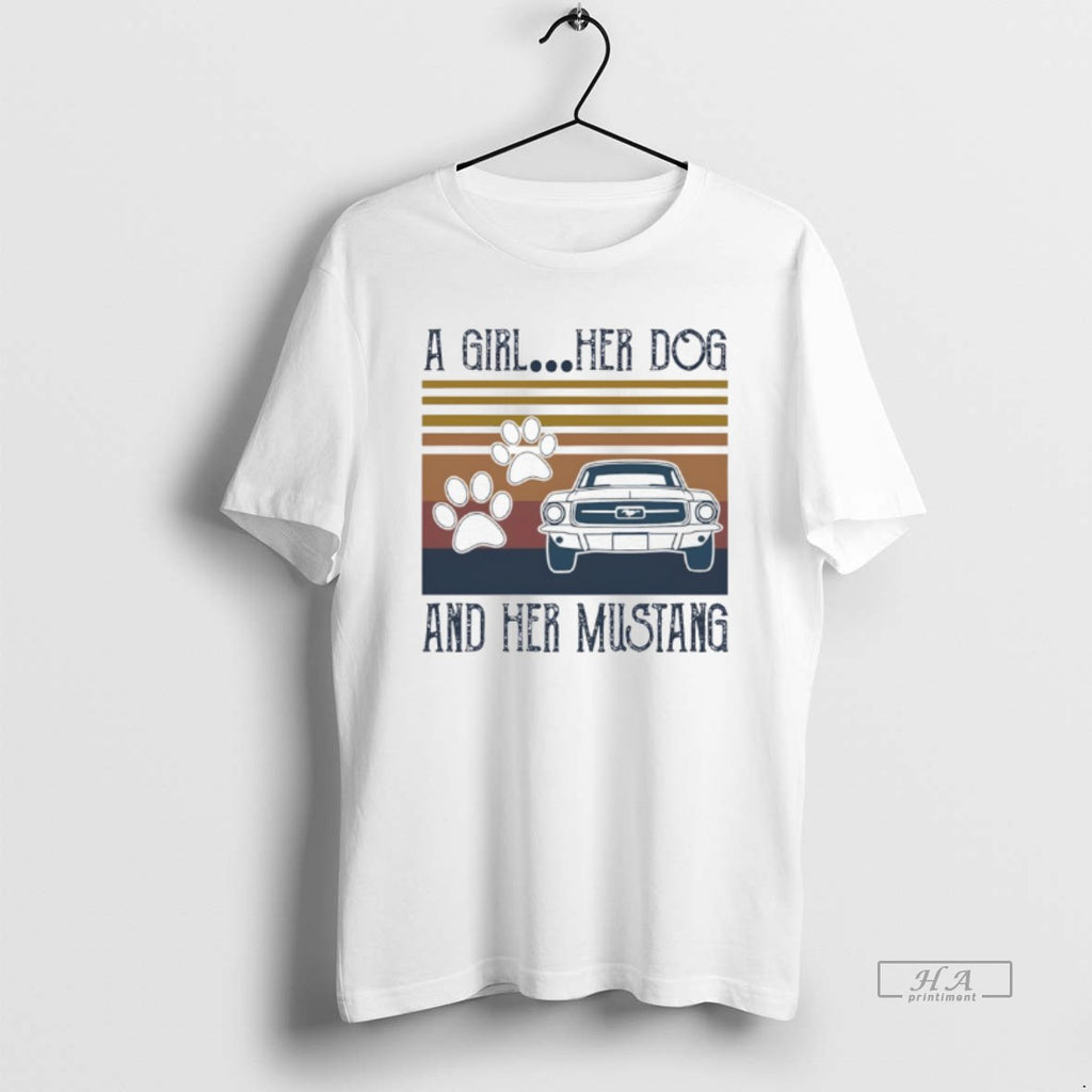 Trendy A Girl Her Dog And Her Mustang Vintage
