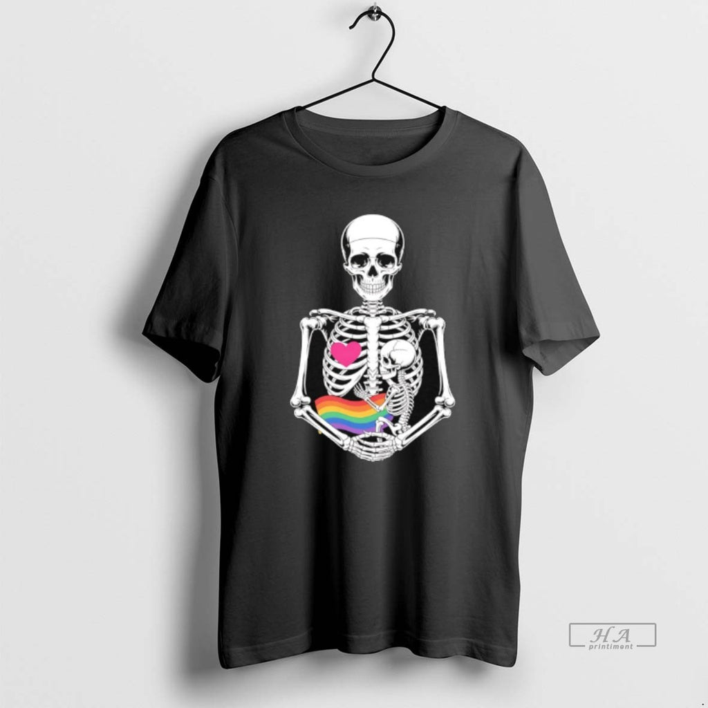 Trendy Halloween Lesbian Pregnancy Pride Baby Pregnant Skeleton
