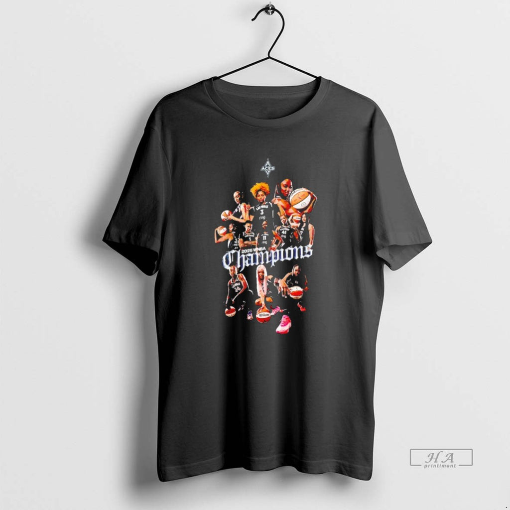 Trendy Las Vegas Aces 2025 Wnba Champions Players Graphic Blackshirt