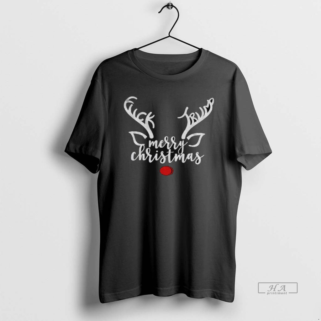 Trendy Reindeer Merry Christmas Fuck Trump