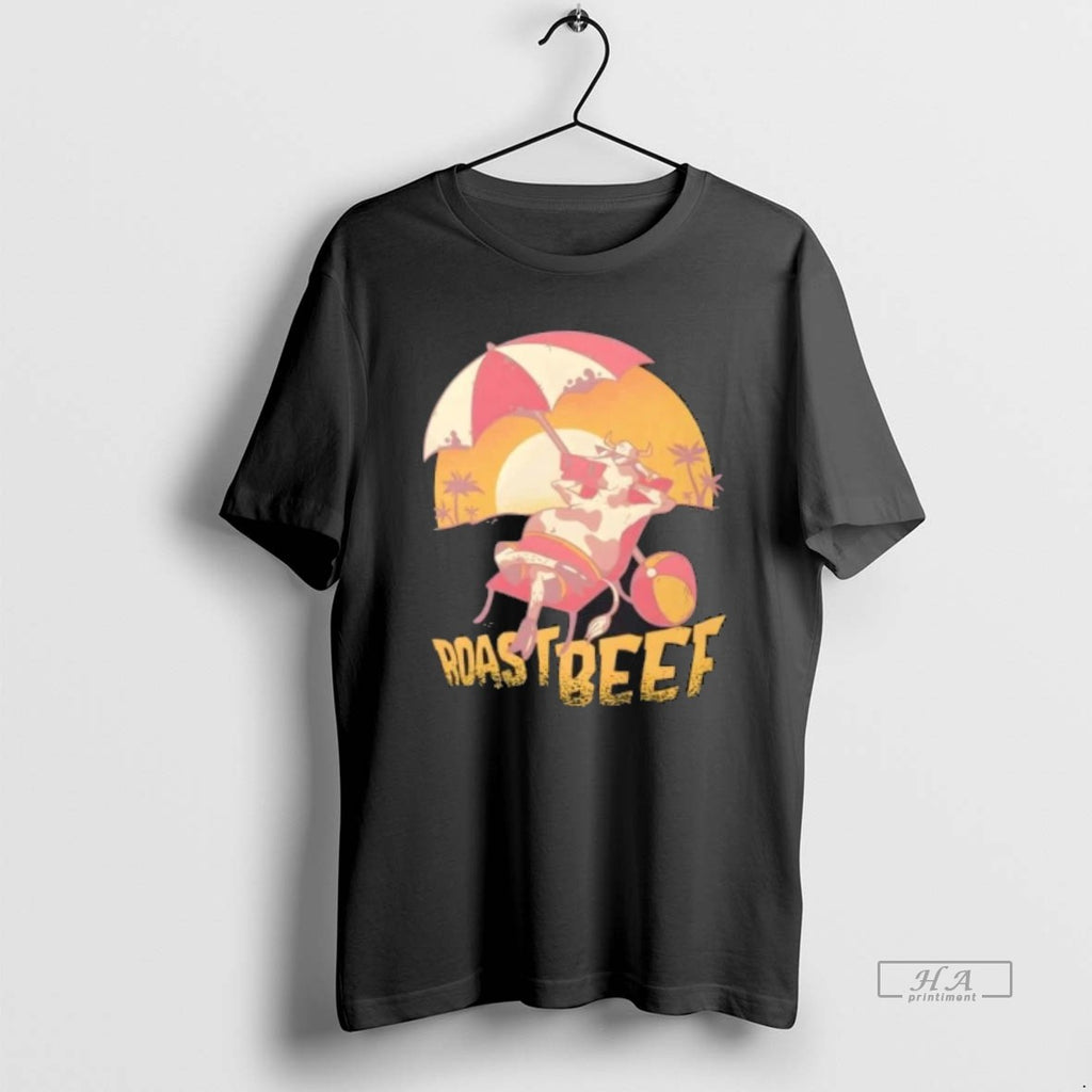 Trendy Roastbeef Cow Beach Cartoon