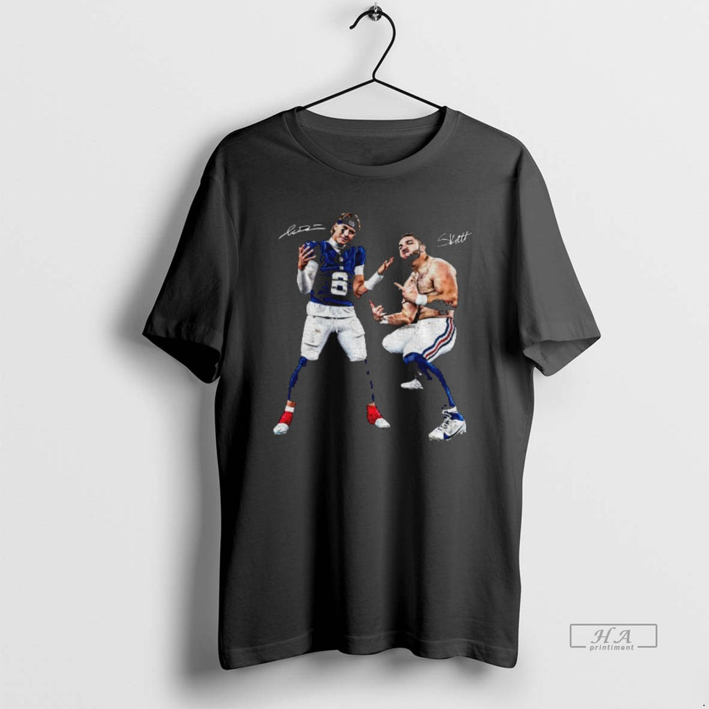 Trendy Stream Giants Jaxson Dart Cam Skattebo Celebration Pose Ny Giants Signature
