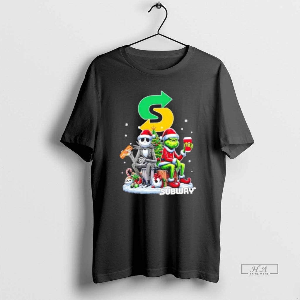Trendy Subway X Grinch And Jack Skellington Unwilling Friends Merry Christmas