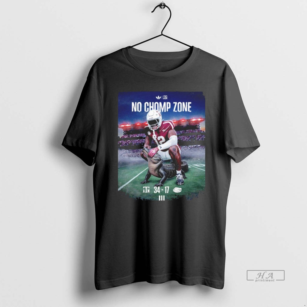 Trendy Texas Am Aggies No Chomp Zone Win Florida Gators Score 34 17 Blackshirt Tee