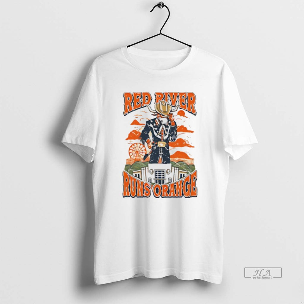 Trendy Texas Longhorns Red River Runs Orange Mascot