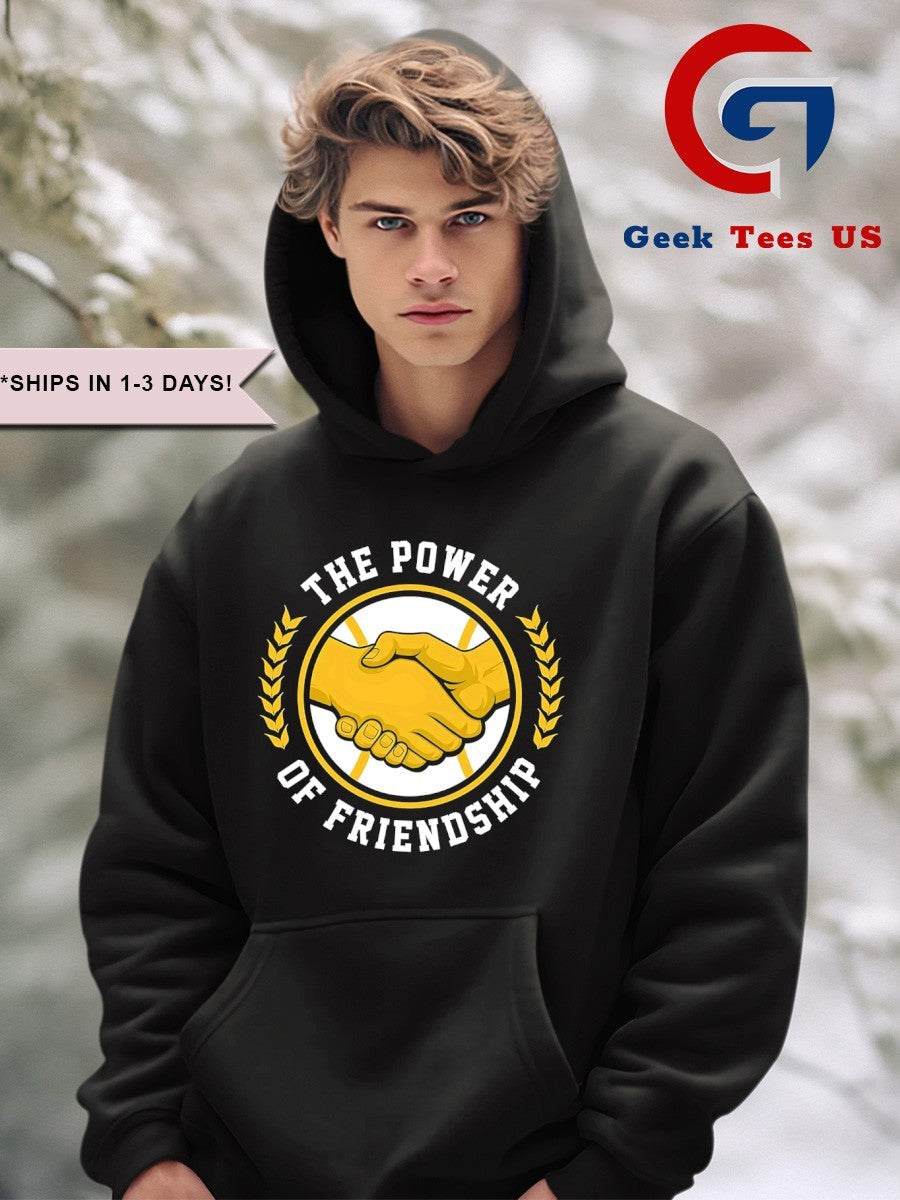 Trevor Megill wearing the Power of Friendship Milwaukee Brewers shirt