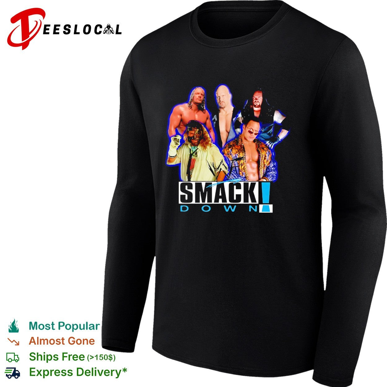 Triple H Stone Cold Steve Austin The Undertaker Mankind and The Rock WWF SmackDown shirt