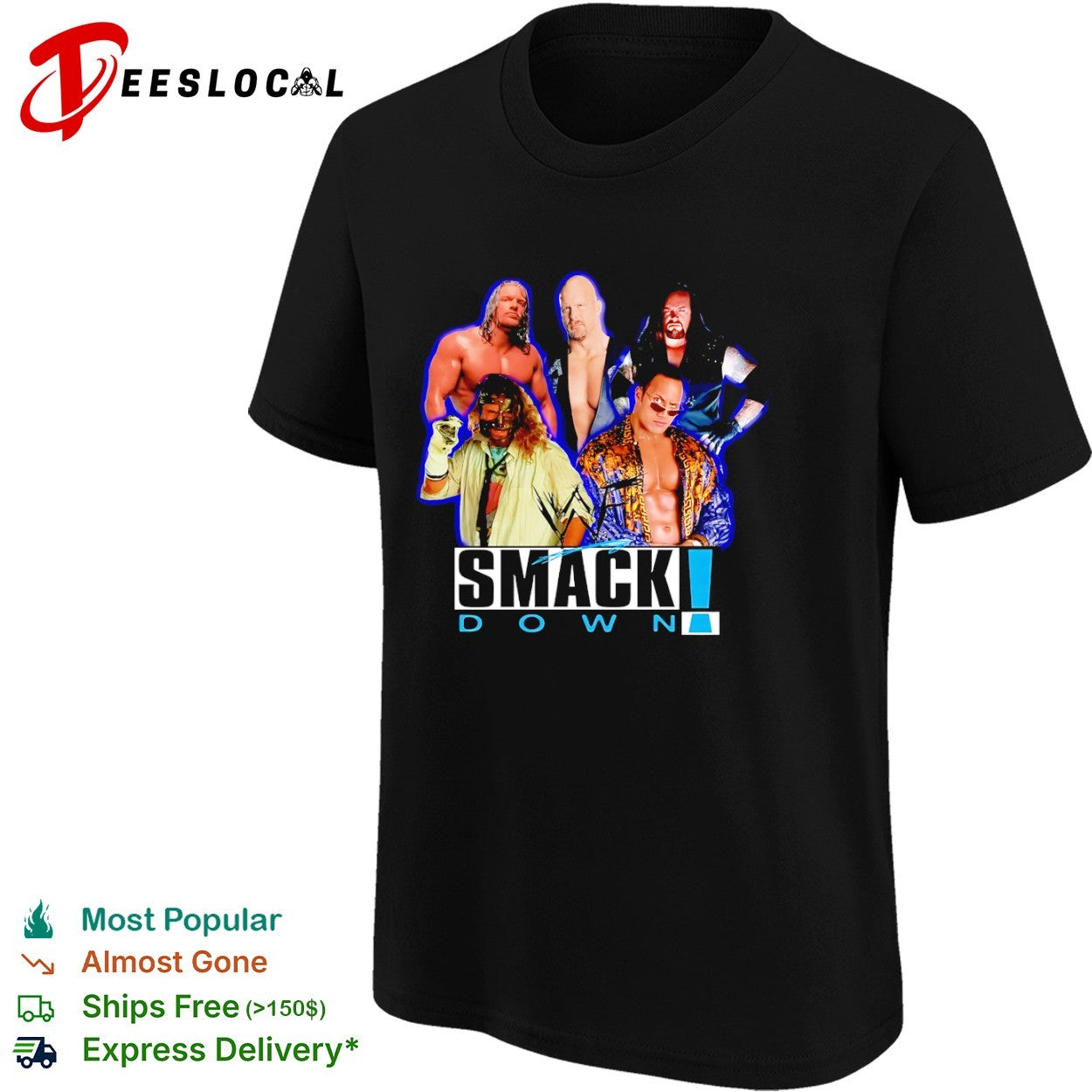 Triple H Stone Cold Steve Austin The Undertaker Mankind and The Rock WWF SmackDown shirt