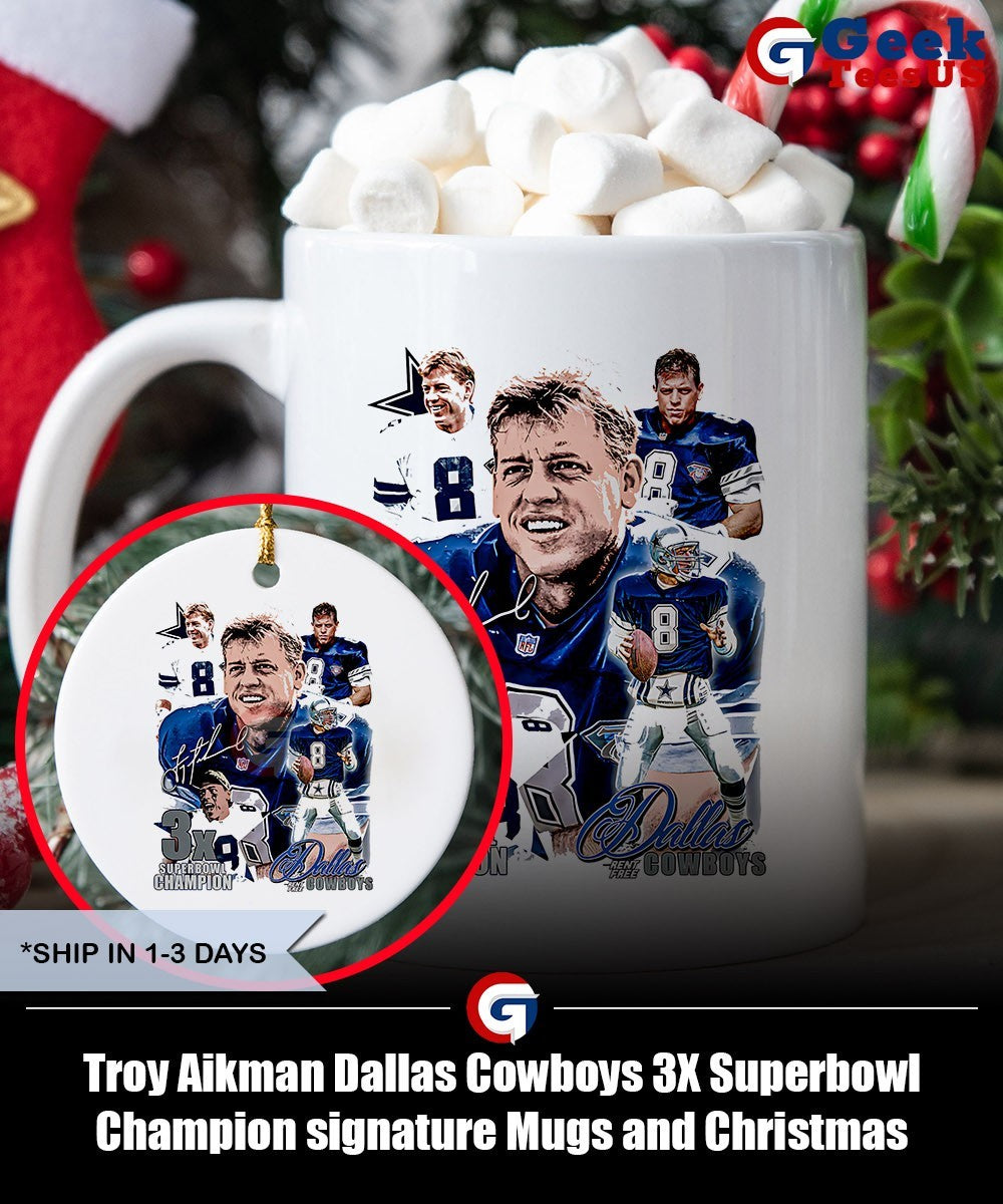 Troy Aikman Dallas Cowboys 3X Superbowl Champion signature shirt