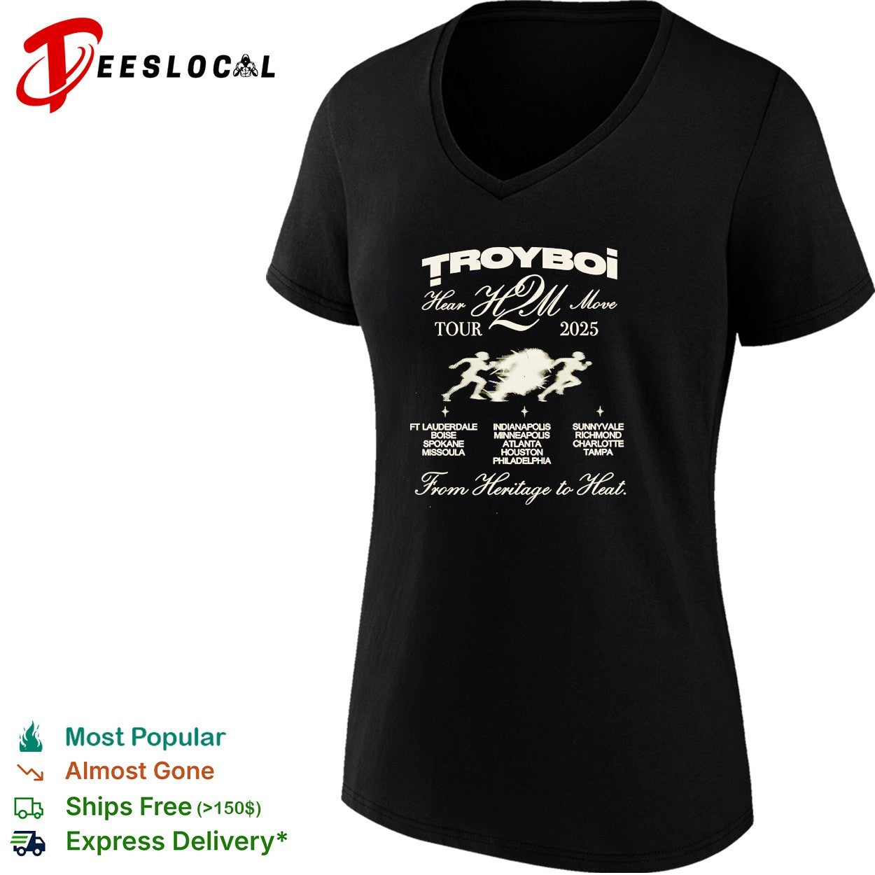 TroyBoi Hear 2 Move tour 2025 cities shirt