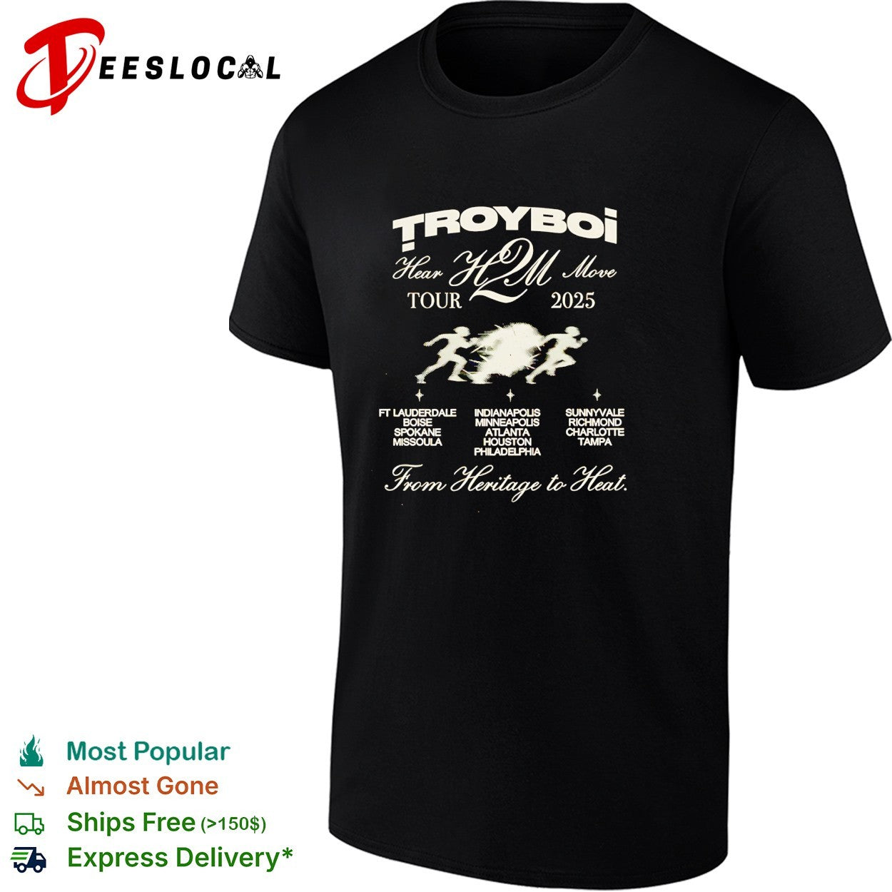 TroyBoi Hear 2 Move tour 2025 cities shirt