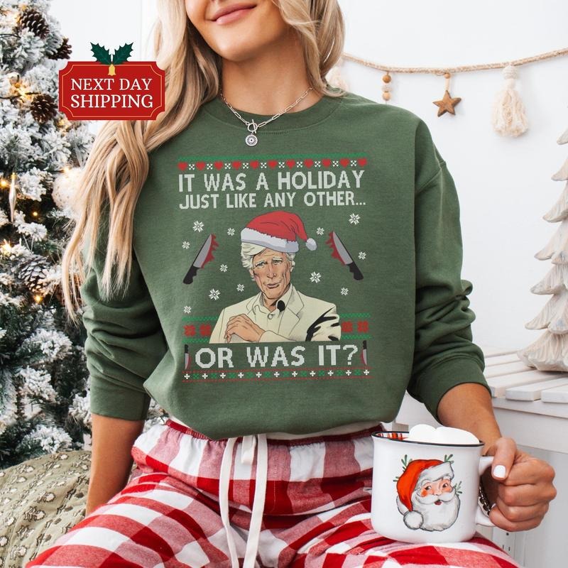 True Crime Ugly Christmas Sweater Party Sweatshirt, Funny Christmas Sweater, Funny Christmas Sweater Party, Gift For Him, Her