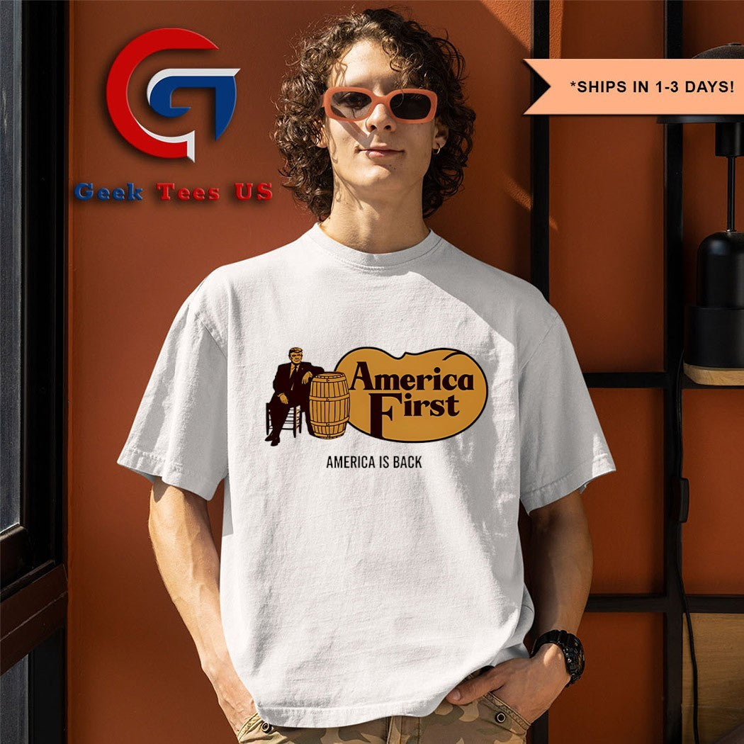Trump Cracker Barrel America First America is back logo shirt