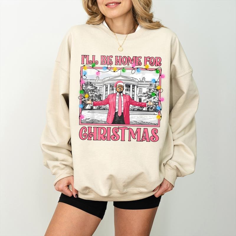 Trump I'll Be Home for Christmas Sweatshirt, Trump won 2024 Shirt, Make Christmas Great Again, Republican Gift, Trump...