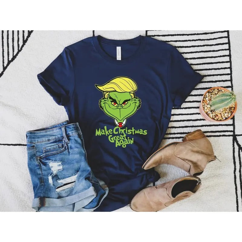 Trump Make Christmas Great Again Shirt, Christmas Trump Shirt, Humorous Trump Xmas Santa Trump Shirt, Trump Grinch Shirt,...