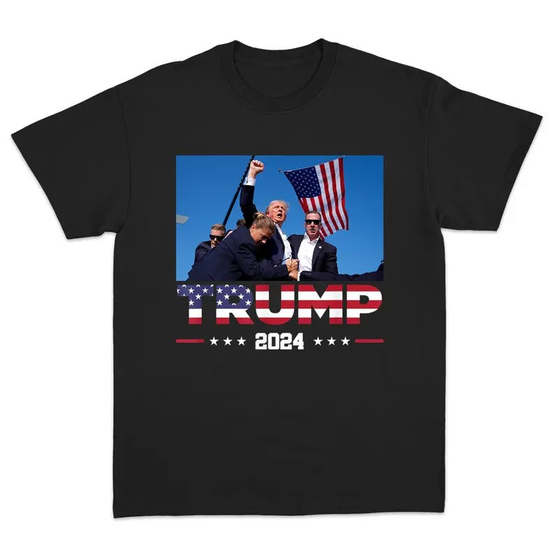 Trump Shooting Rally Shirt Shot Trump 2024 Never Surrender Survived USA Freedom Republican Shirt Pro Trump Make American...