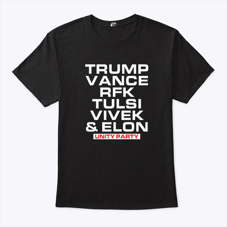 Trump Vance RFK Tulsi Vivek And Elon Unity Party T Shirt