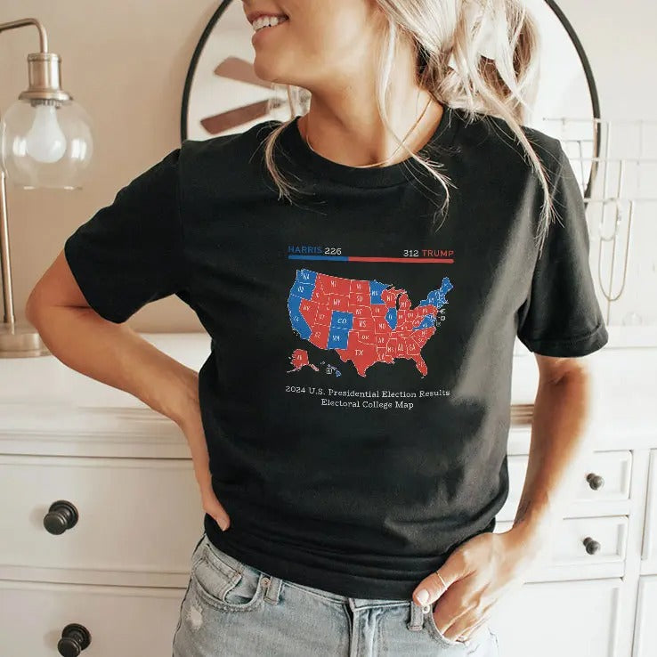 Trump Won 2024 US Presidential Election Results College Map Shirt