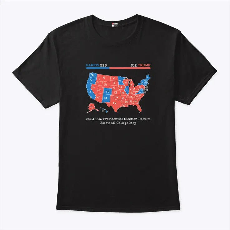 Trump Won 2024 US Presidential Election Results College Map Shirt