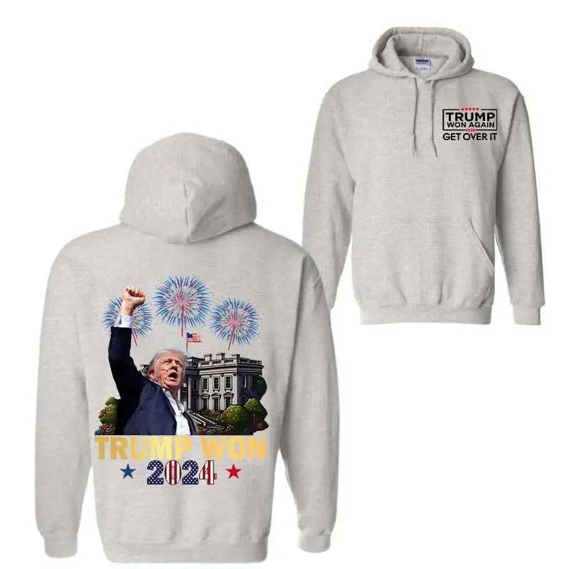 Trump Won Again Shirt 2 Side, Trump Won 2024 President 47th Of White House T-Shirt, Trump Won Get Over It Shirt,...
