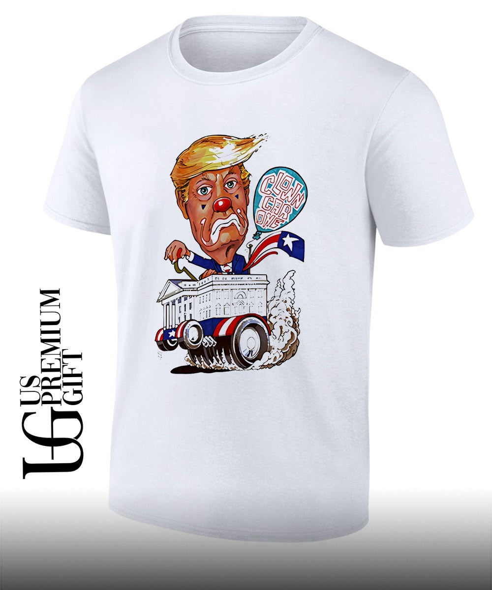 Trump clown car cartoon shirt