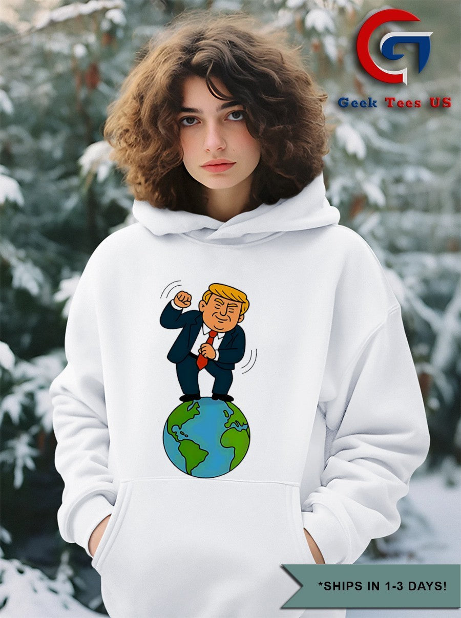 Trump dancing on top of the world funny shirt