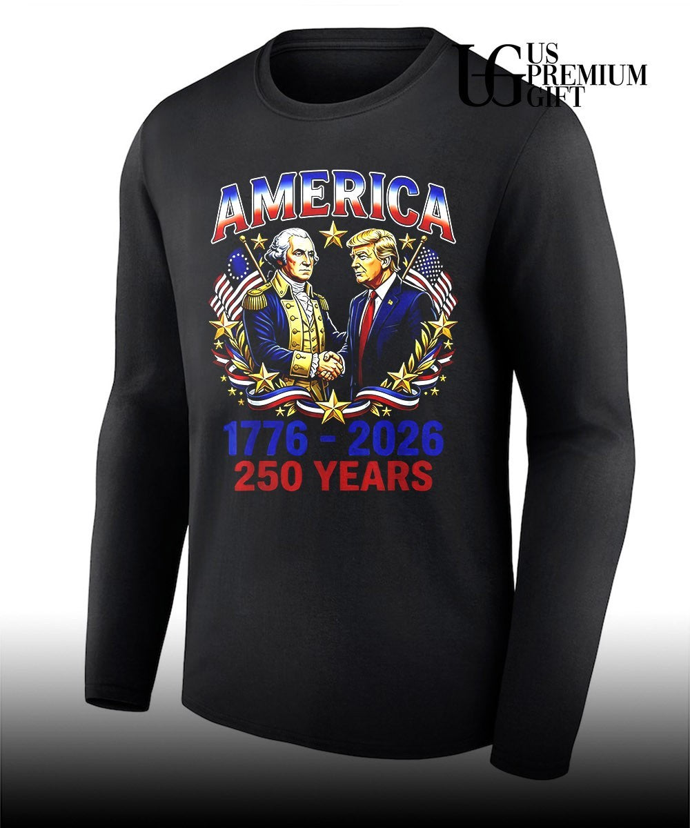 Trump fist bump Washington 250 Years America Anniversary shirt