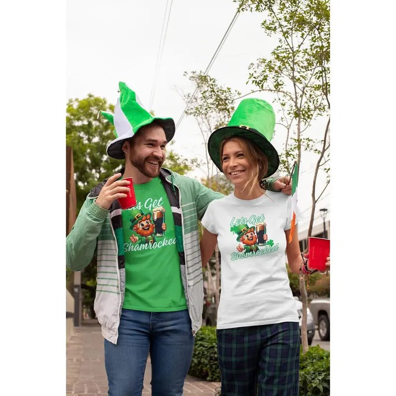 Tshirt St Patricks Day -Lets Get Shamrocked - St Paddy Party Tshirt, Happy Saint Patrick's Day Shirt, Funny Irish Tshirt