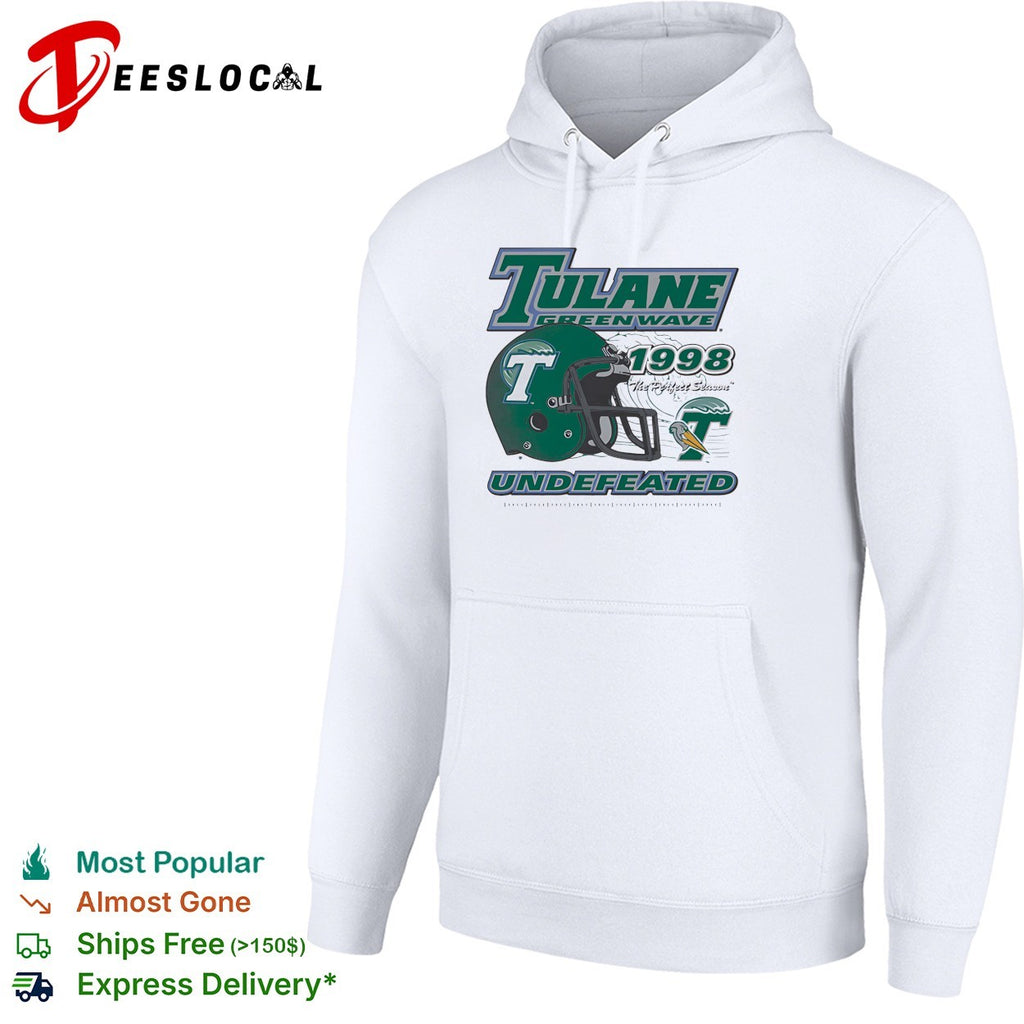 Tulane Green Wave 1998 undefeated perfect season helmet pelican mascot shirt