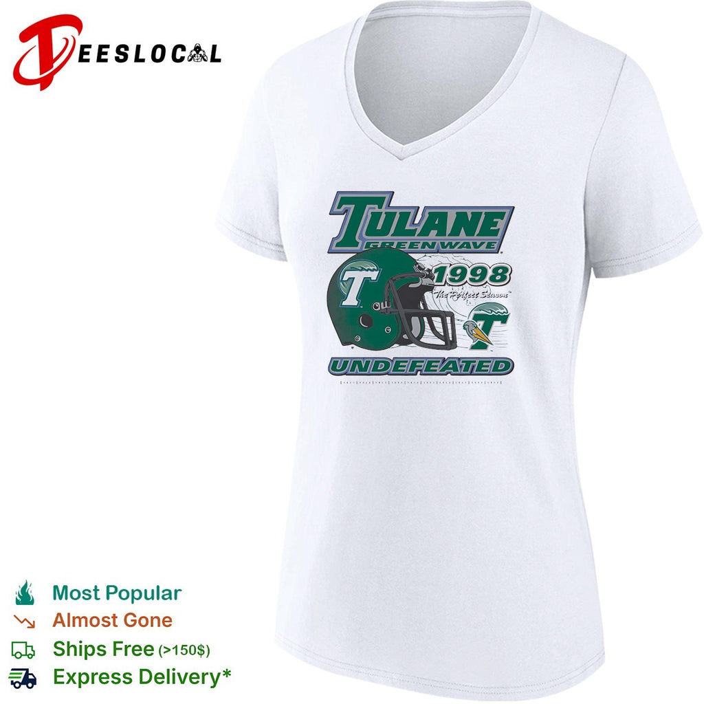 Tulane Green Wave 1998 undefeated perfect season helmet pelican mascot shirt
