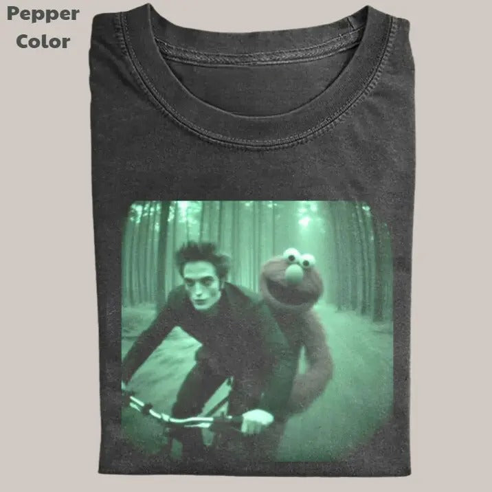 Twilight Vintage Tee, Edward Cullen Cycling T-Shirt, Meme Cringe Funny Dumb Shirts, Unisex Movie Shirt Menswear...