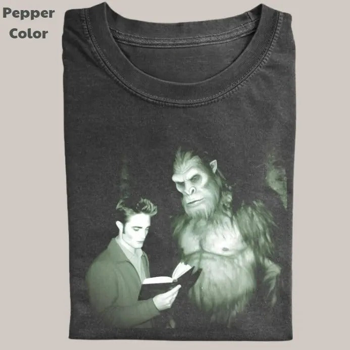 Twilight Vintage Tee, Edward Cullen x Bigfoot T-Shirt, Movie Graphic Tee, Unisex Meme Cringe Funny Dumb Shirts, Menswear...