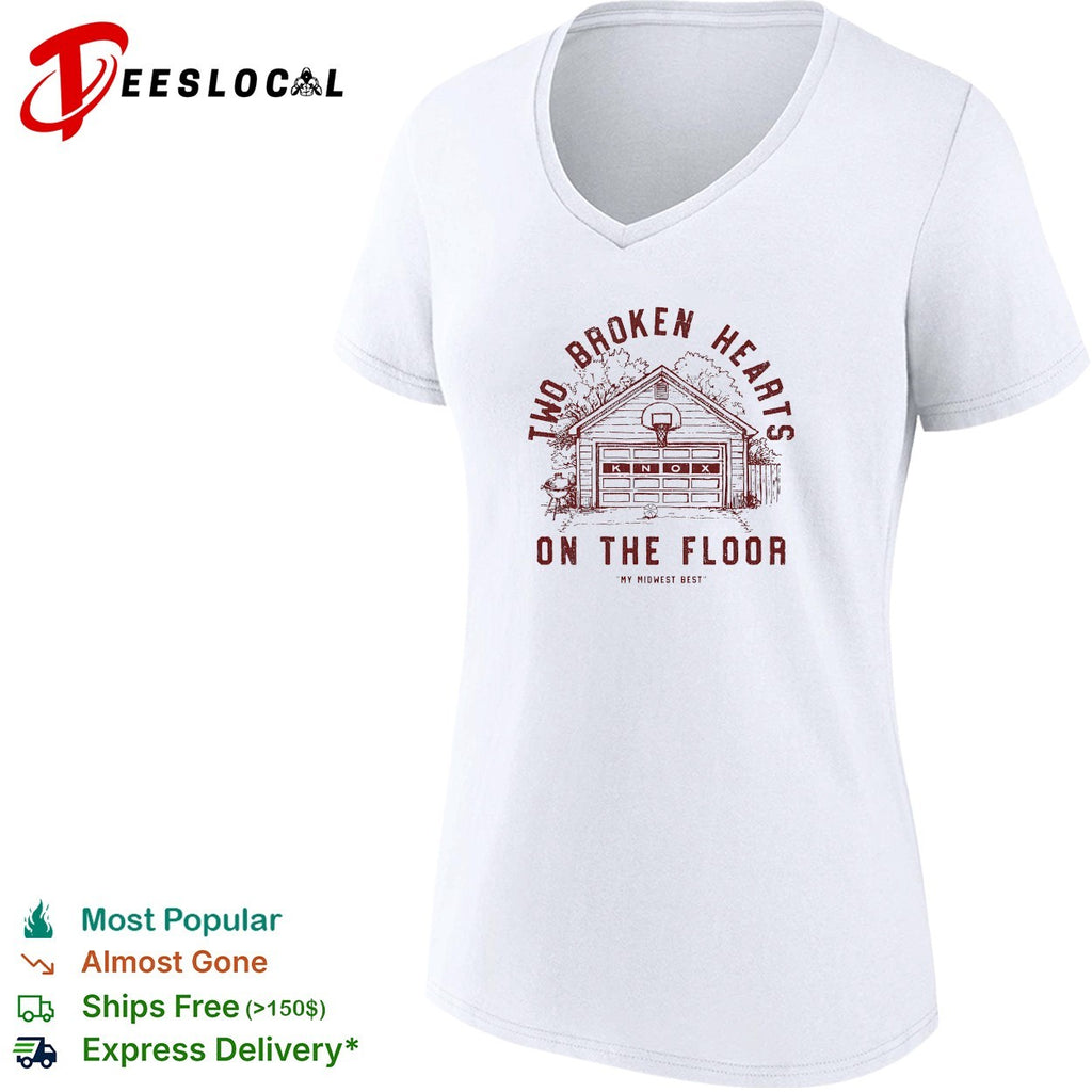 Two broken hearts on the floor Knox garage basketball hoop and grill midwest shirt