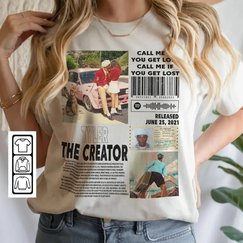 Tyler, The Creator Rap Music Merch Shirt, Call Me If You Get Lost Album Rap 90s Tee, Tour Rapper Gift Bootleg Inspired...