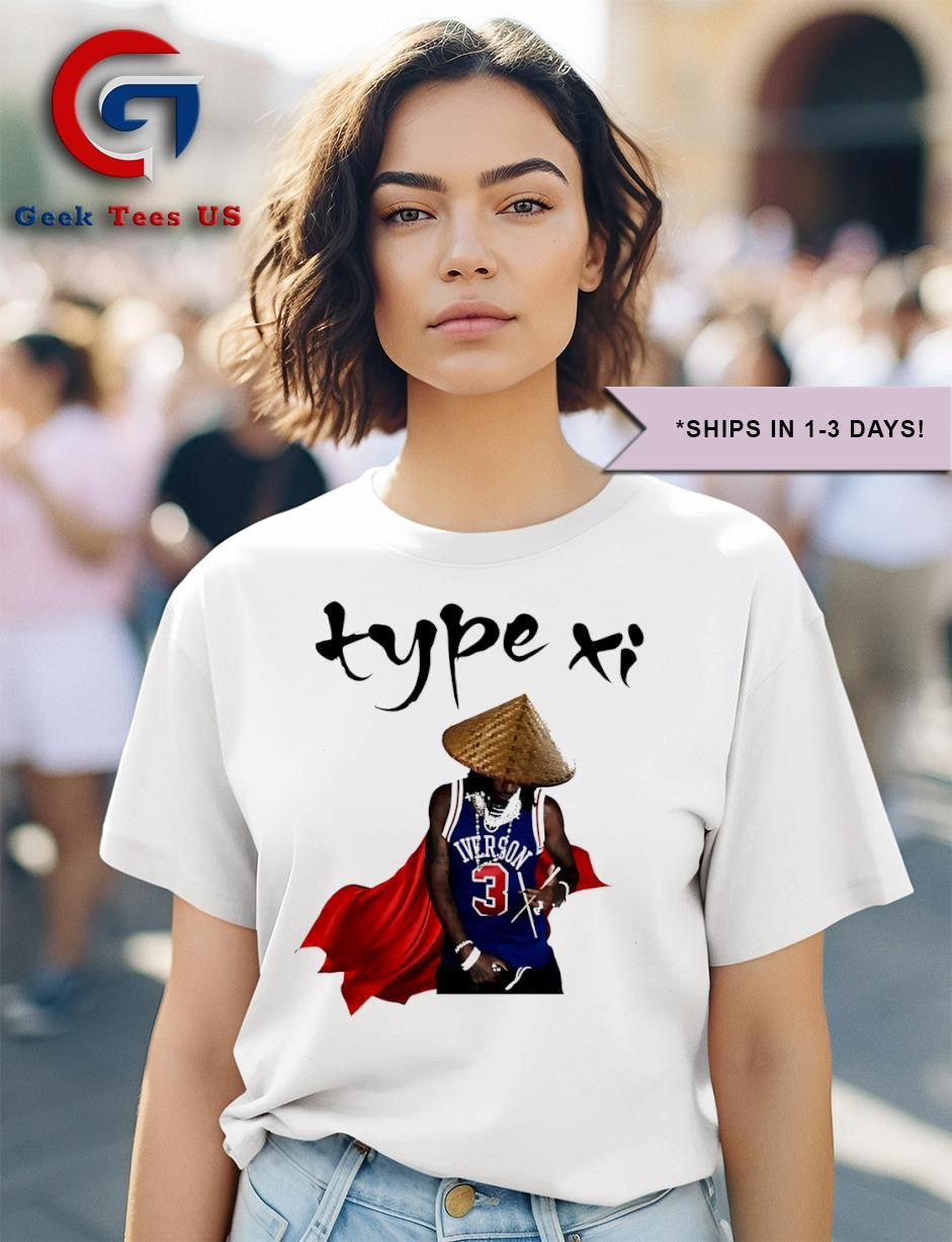 Type Xi Allen Iverson Philadelphia 76ers shirt