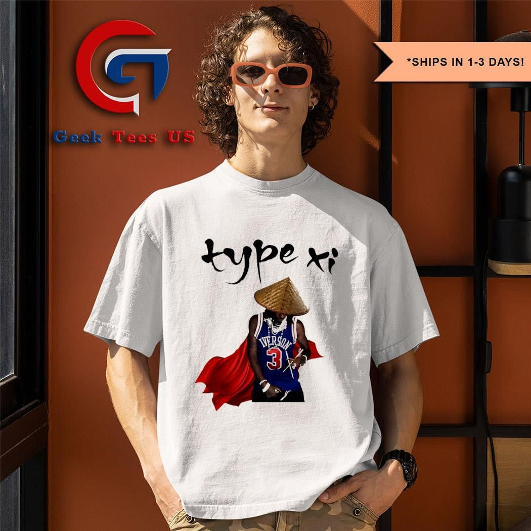 Type Xi Allen Iverson Philadelphia 76ers shirt