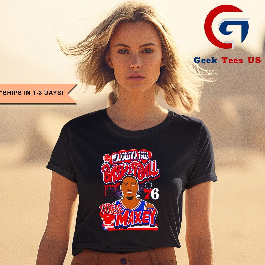 Tyrese Maxey Philadelphia 76ers basketball 2025 NBA shirt