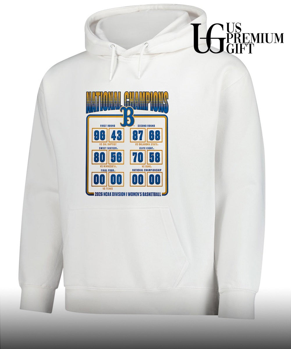 UCLA Bruins 2026 NCAA Division 1 Women’s Basketball National Champions schedule shirt