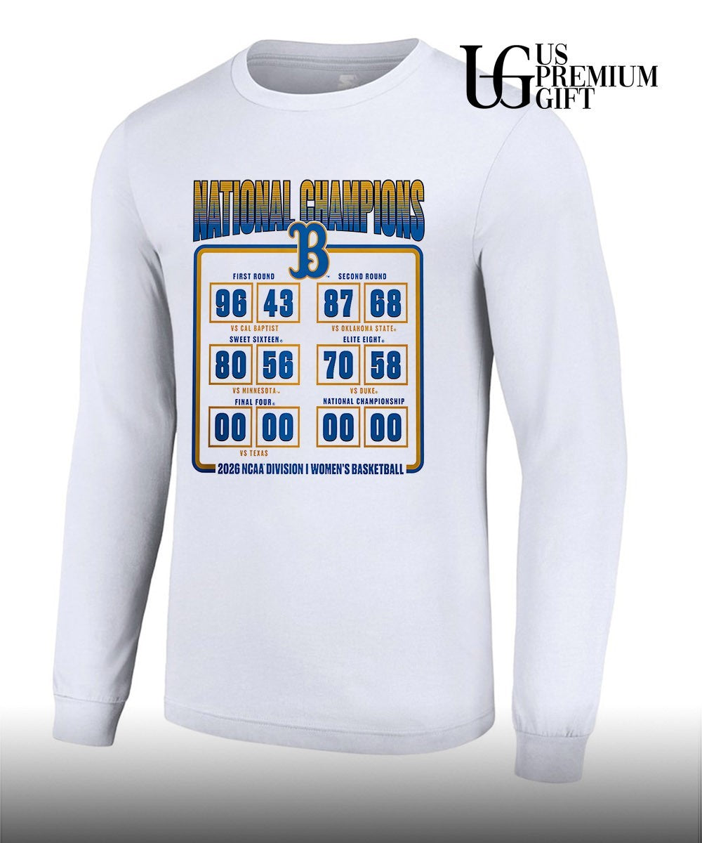 UCLA Bruins 2026 NCAA Division 1 Women’s Basketball National Champions schedule shirt
