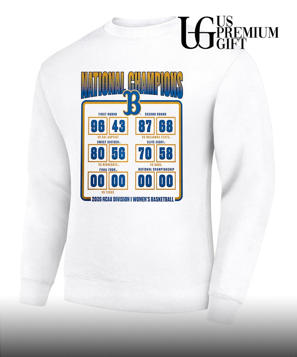 UCLA Bruins 2026 NCAA Division 1 Women’s Basketball National Champions schedule shirt