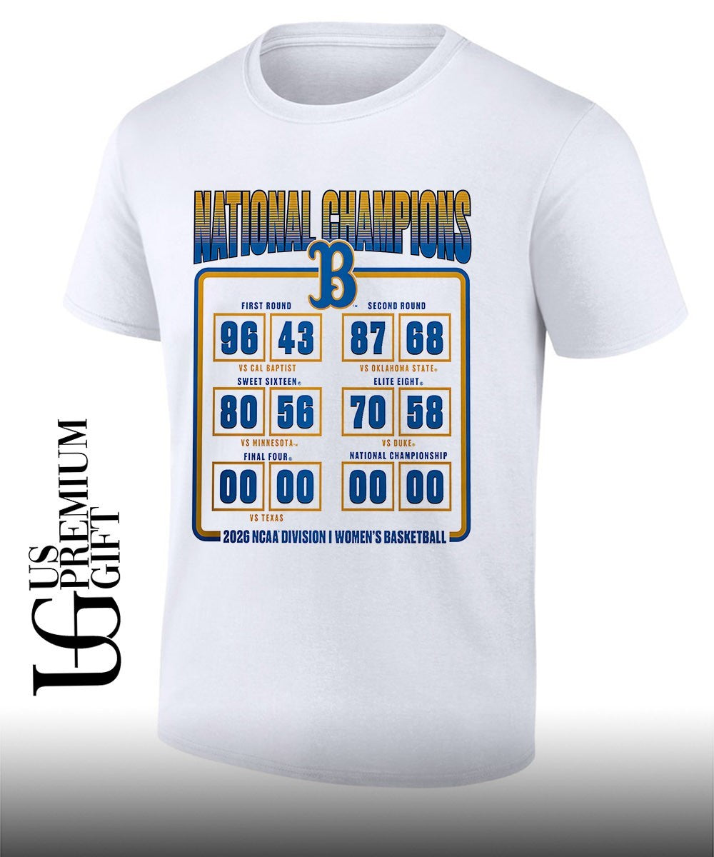 UCLA Bruins 2026 NCAA Division 1 Women’s Basketball National Champions schedule shirt