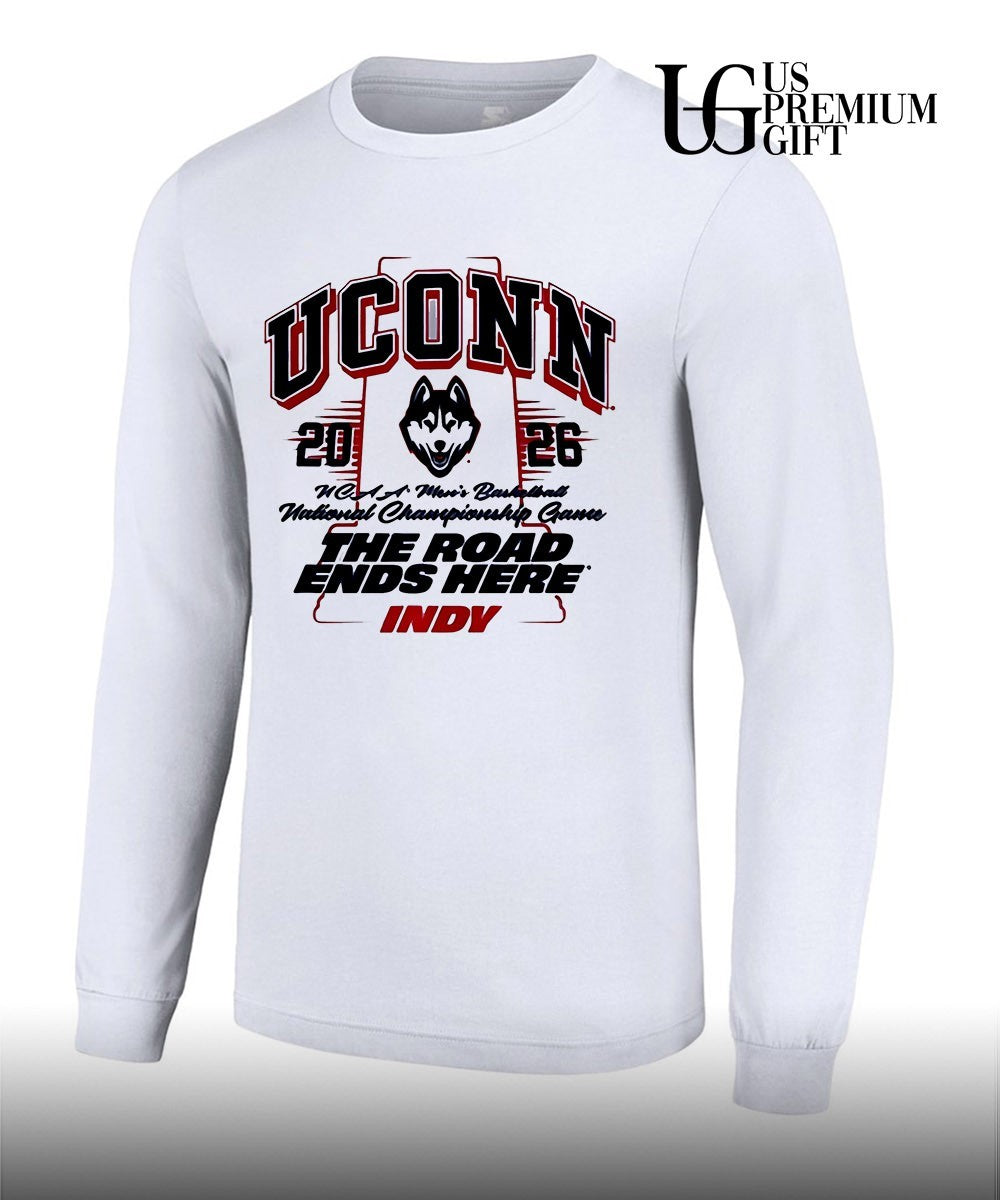 UConn Huskies NCAA Men’s Basketball National Champions The Road Ends Here trophy shirt