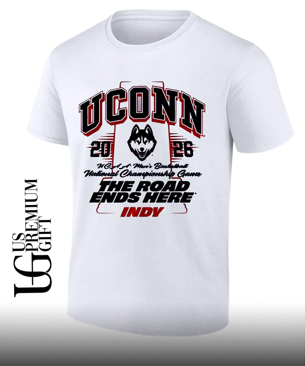 UConn Huskies NCAA Men’s Basketball National Champions The Road Ends Here trophy shirt