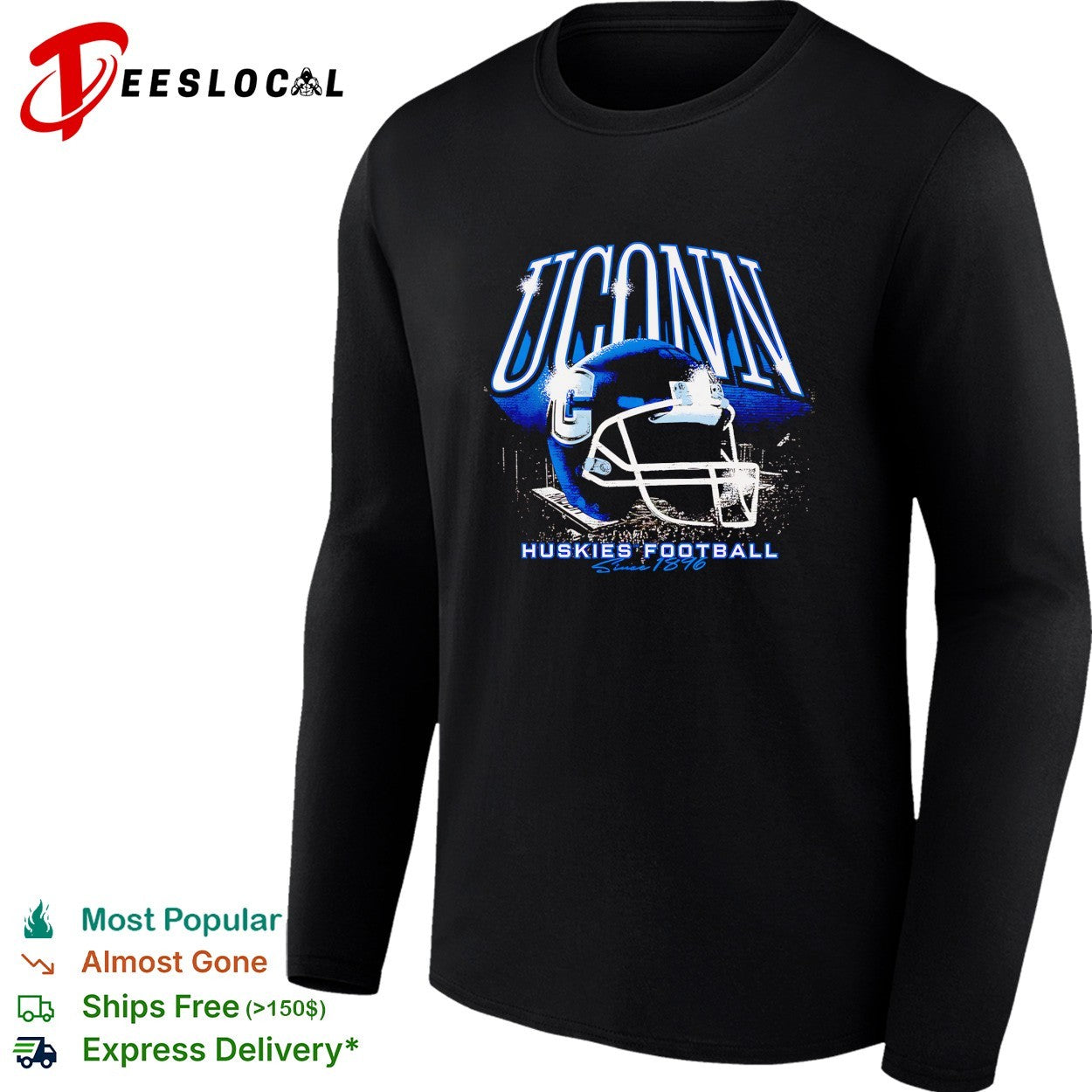 UConn Huskies football team helmet since 1896 vintage distressed shirt